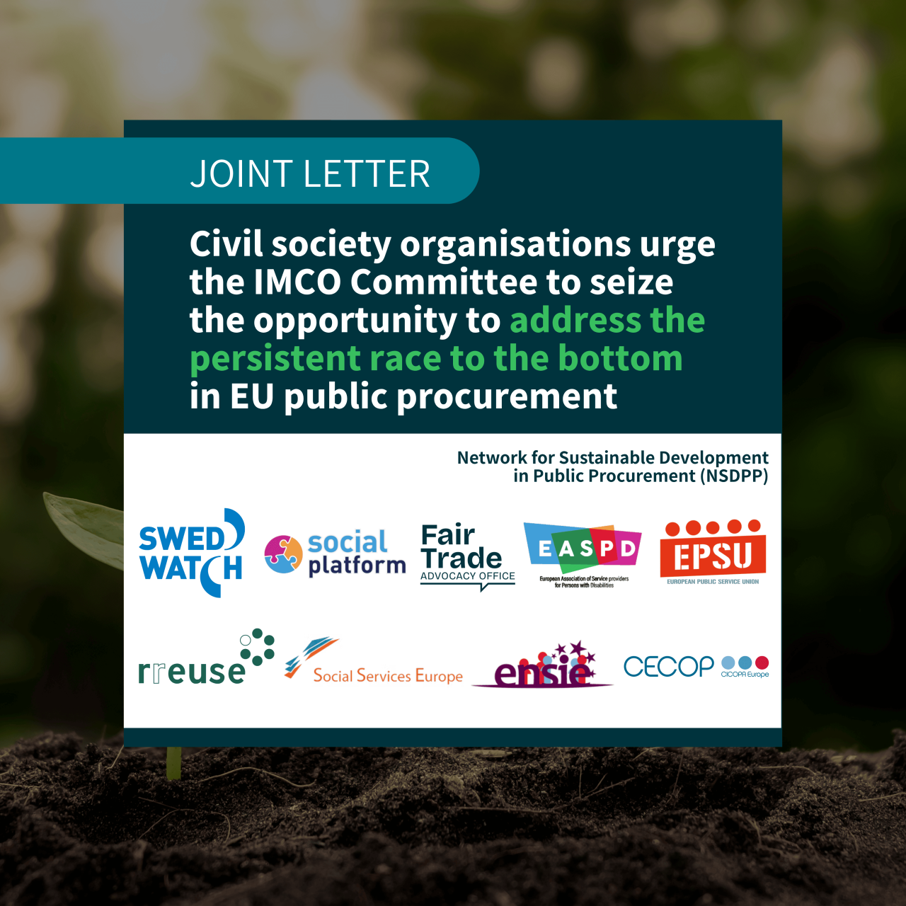 Civil society organisations urge the IMCO Committee to seize the opportunity to address the persistent race to the bottom in EU public procurement
