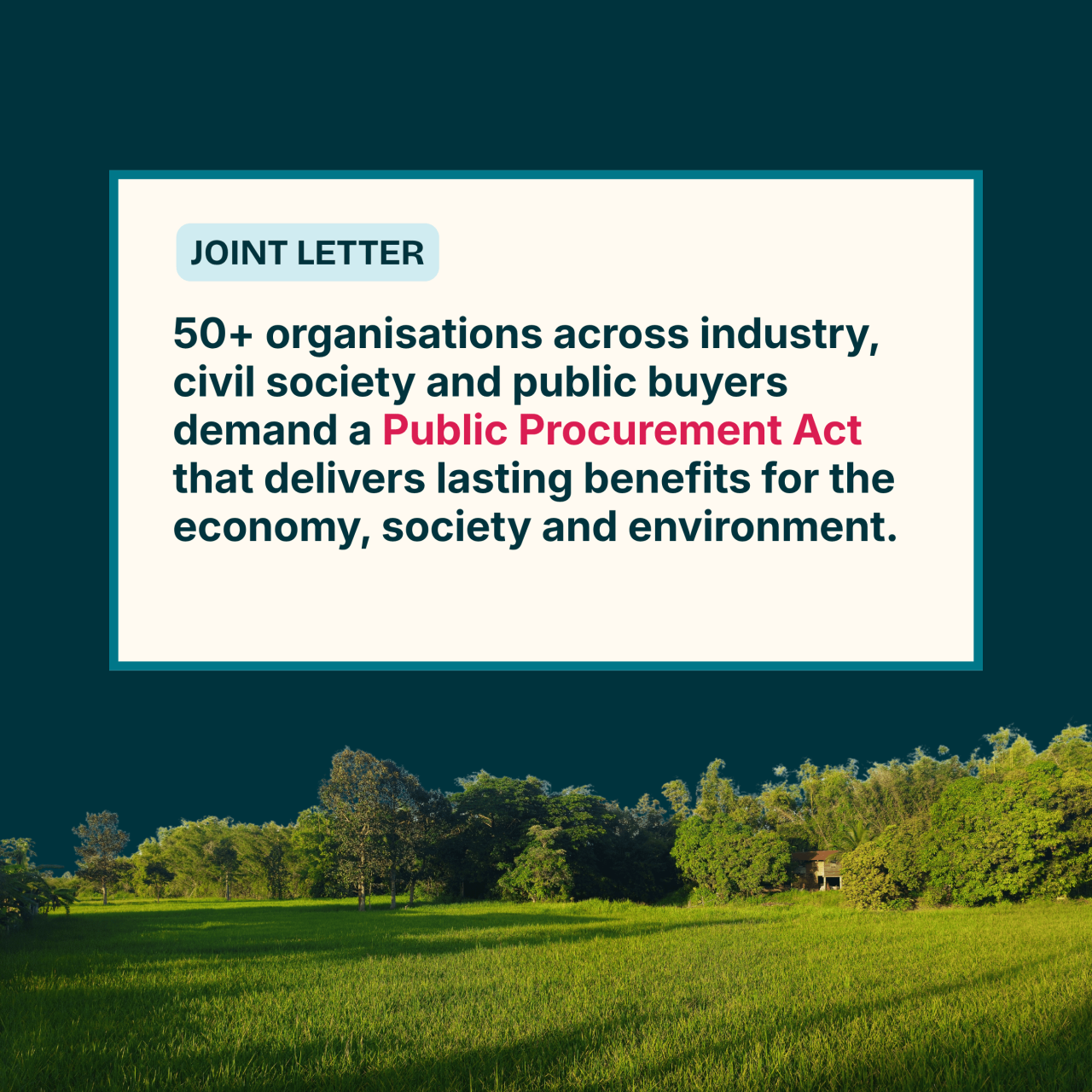 Joint letter: 50 organisations demand a future-proof Public Procurement Act