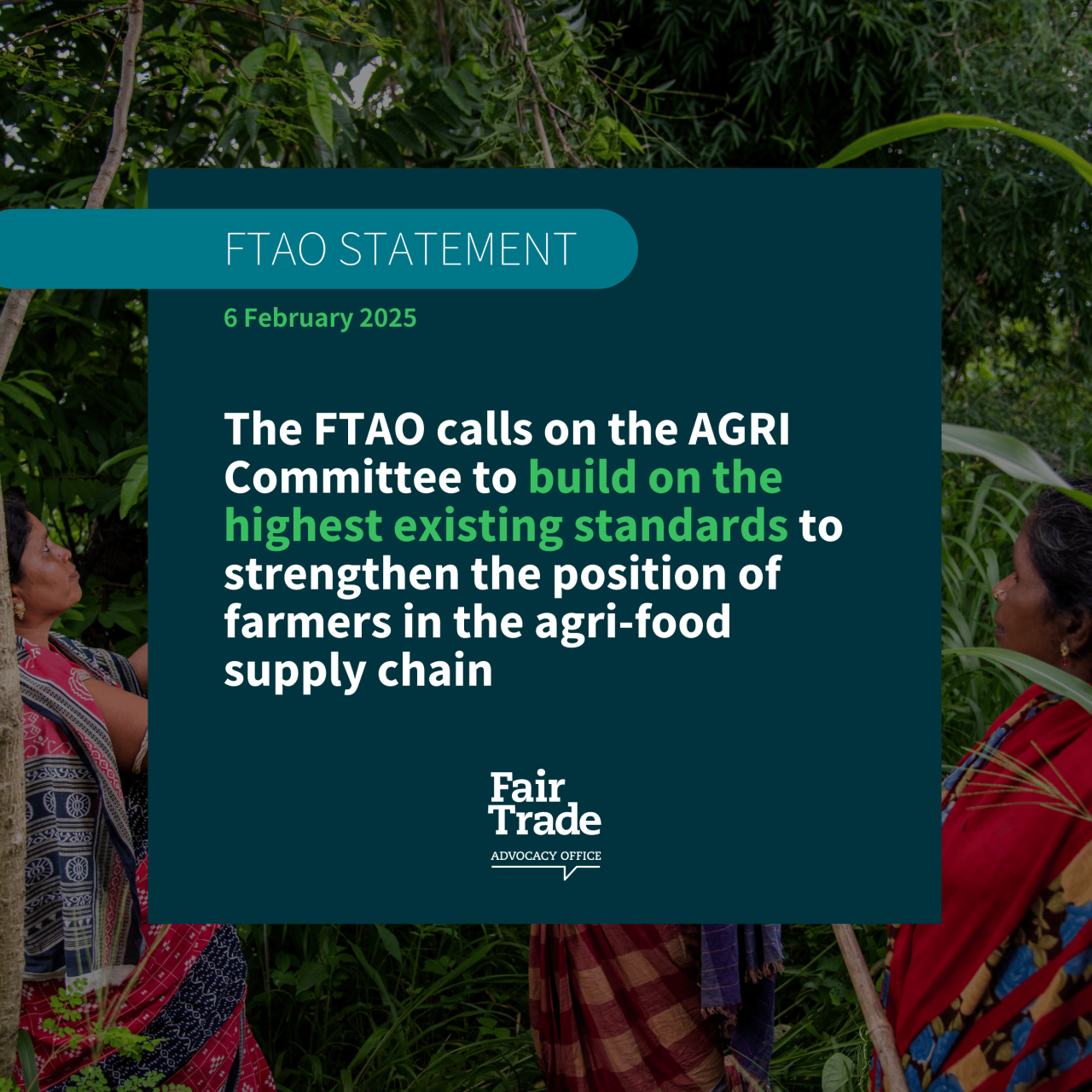 The FTAO calls on the AGRI Committee to build on the highest existing standards to strengthen the position of farmers in the agri-food supply chain