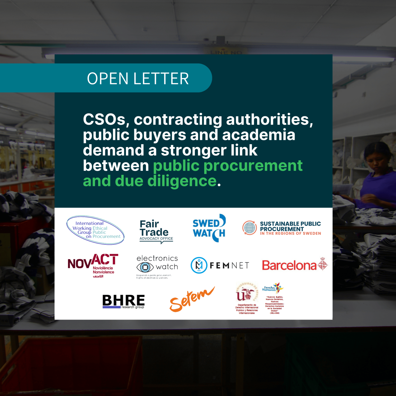 Joint letter: CSOs, contracting authorities, public buyers and academia demand a stronger link between public procurement and due diligence