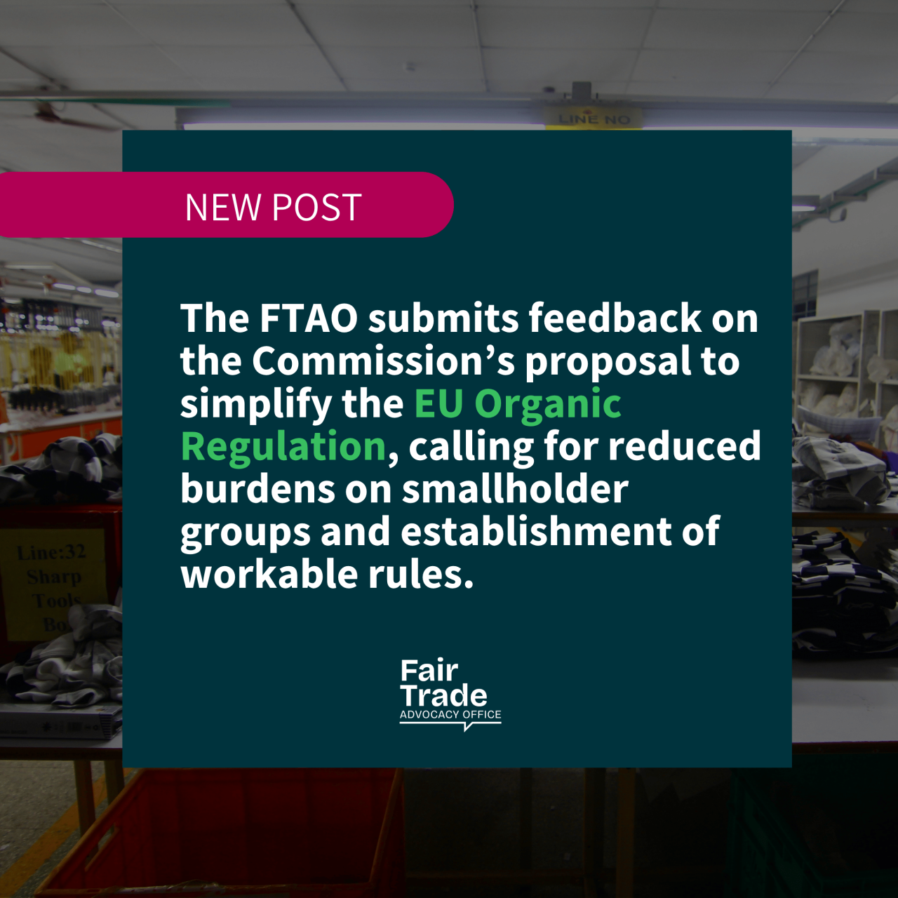 The FTAO's feedback on the European Commission's proposal for the simplification of the EU Organic Regulation