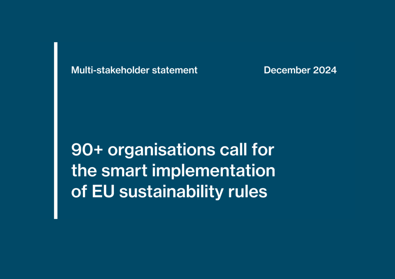 Multistakeholder statement: Smart implementation of EU sustainability reporting standards